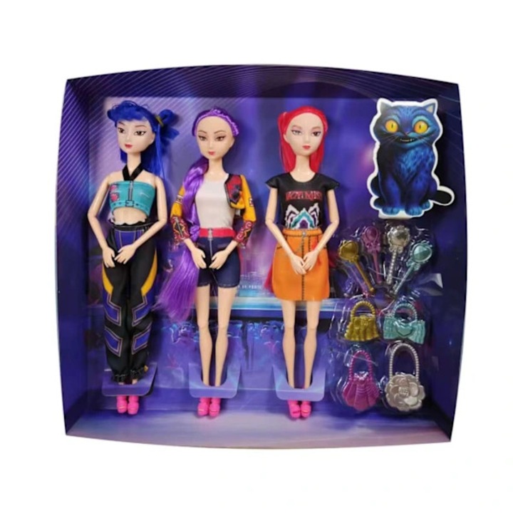 Set figurine K-POP Demon Hunter, 3 piese, 30cm, multicolor