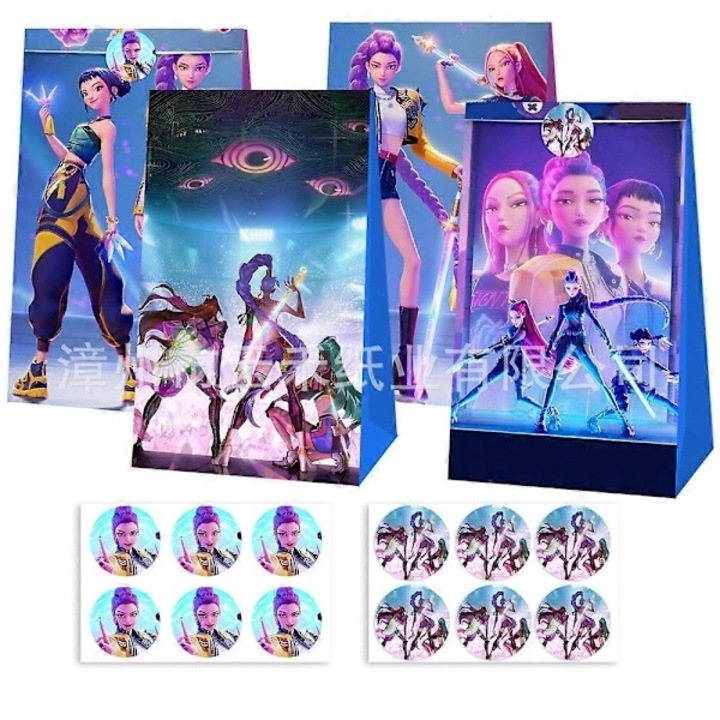 Парти торбички Kpop Demon Hunters, комплект 12 бр., многоцветни, 4см