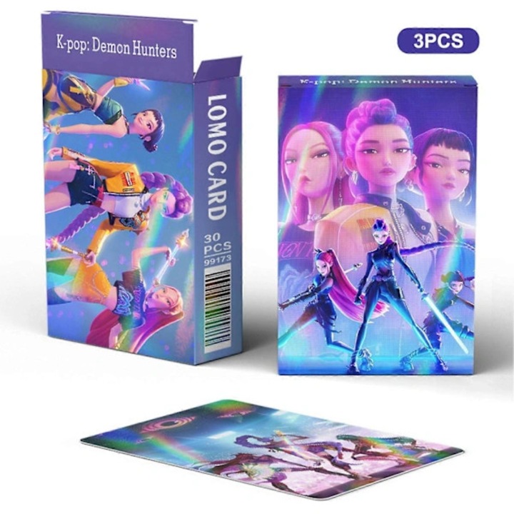 Комплект от 3 LOMO K-POP Demon Hunters картички, холографски, многоцветни, 10x15см