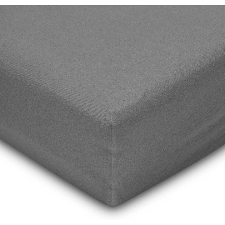 Gumírozott lepedő 180x200cm világosszürke mikroszálas 30cm magas