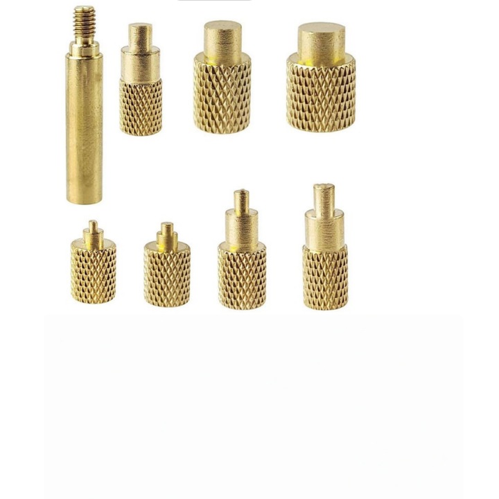 Set 8 capete lipit pentru insertii filetate M2-M8, alama, accesorii imprimare 3D