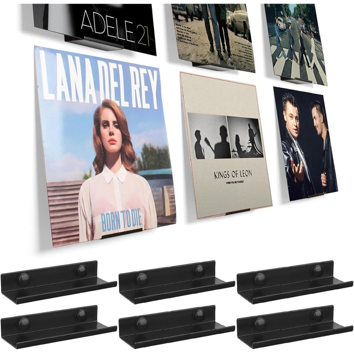 Suport perete vinil acrilic negru 6 buc 7-12 inch