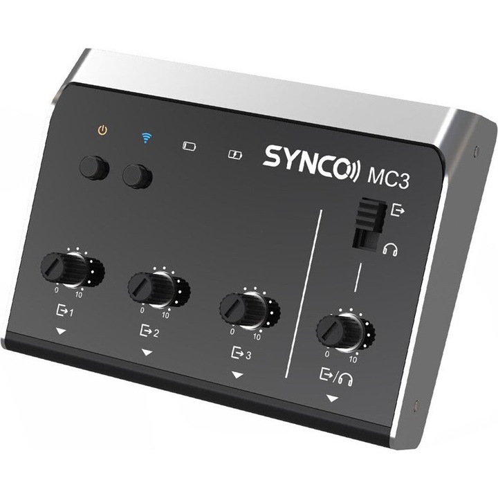 Mixer audio Synco MC3-Lite, 4 canale, Bluetooth, negru, 87x65x34mm