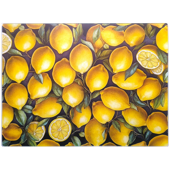 Tocator sticla Allesken Aria galben 40x30cm dreptunghi