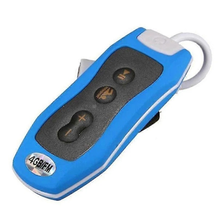 MP3 lejátszó/MP3 lejátszó csíptetővel, IPX8 vízálló 10 m-ig, FM rádió, sztereó hangzás, 4GB, kék