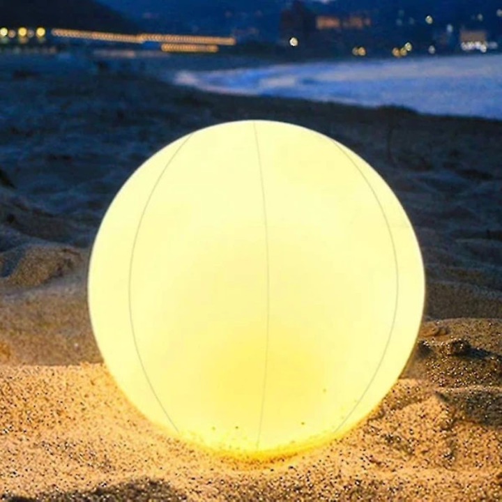 LED плажна топка, 40см, многоцветна, PVC, с дистанционно управление
