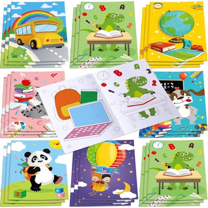 Set 24 mini carti de colorat, multicolor, 24 bucati