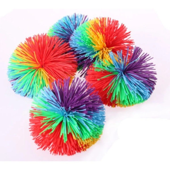 Set 4 bucati, Bila senzoriala antistres / jucarie senzoriala, cu fire flexibile, tactila, Multicolor