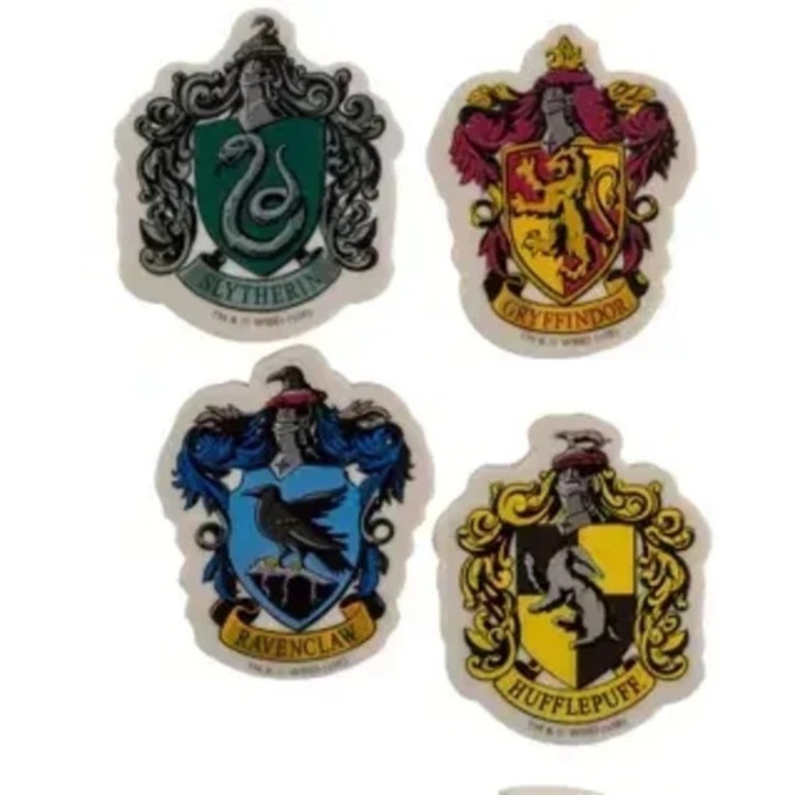 Set 4 radiera Harry Potter case Hogwarts multicolor 4x3x0.5cm