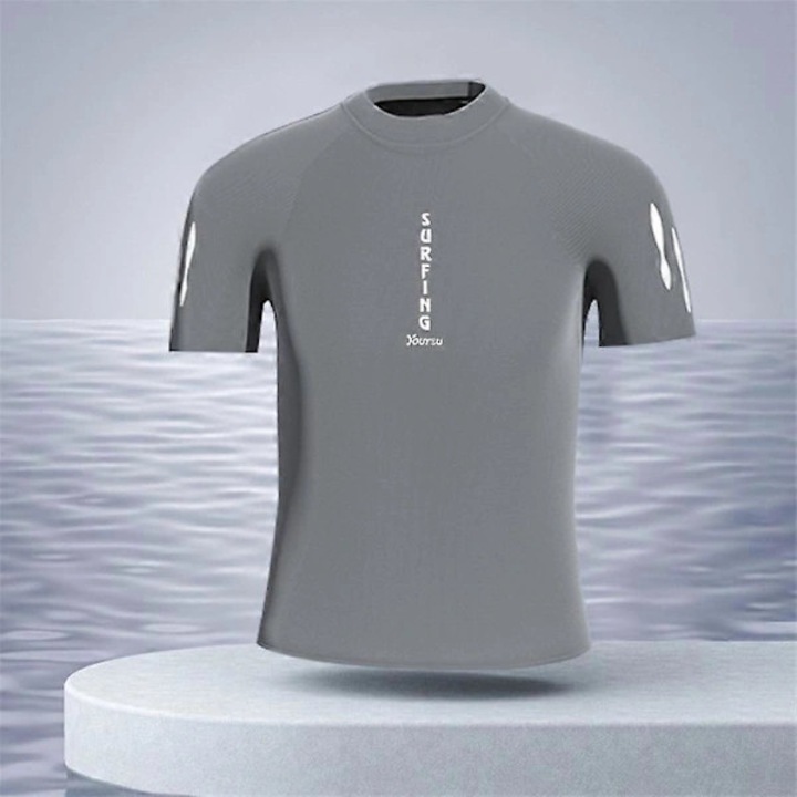 Мъжки Rash Guard, тениска за плуване с къс ръкав с UV защита UPF 50+, функция за компресия, бързосъхнеща, цвят 02 L