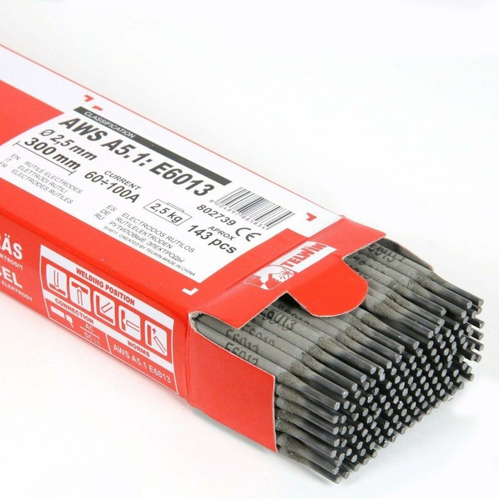 Cutie electrozi rutilici 2.5 mm E6013 Telwin 802739, 2.5 kg, 143 buc