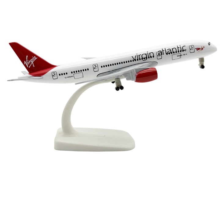 Repülőgép modell állvánnyal, 20cm, többszínű
