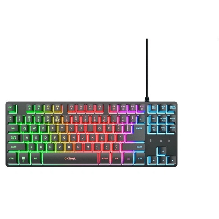 Trust 26063 GXT 833 Thado TKL háttérvilágítású magyar fekete gamer billentyűzet