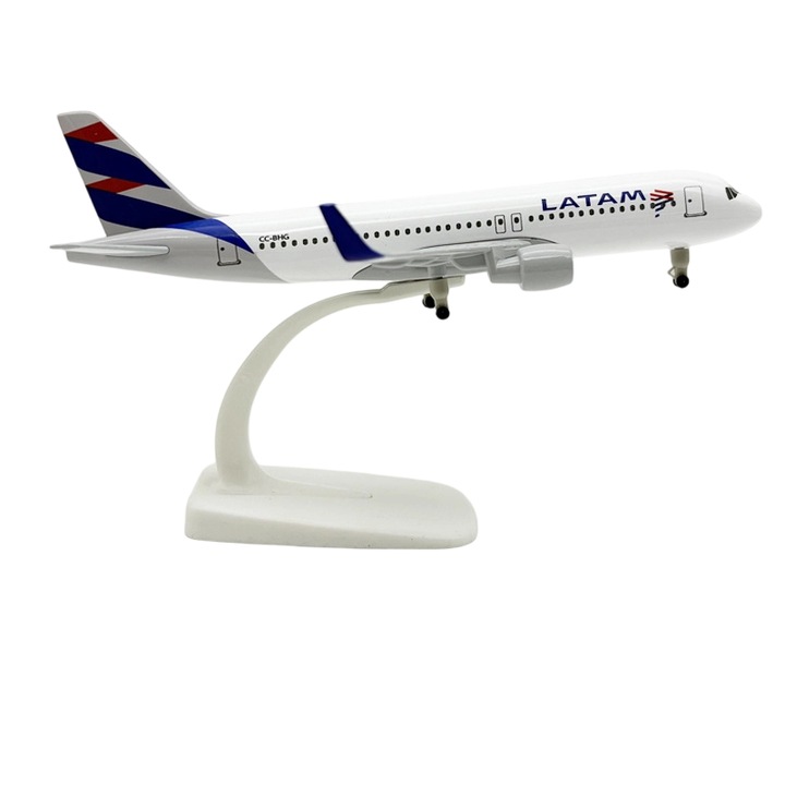 Repülőgép modell állvánnyal, 20cm, többszínű