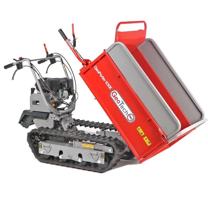 Loncin motoros talicska, lánctalpas, 6.5 LE, kihúzható és billenthető plató 95x63x32.8 cm, max 600 kg, 4 x sebesség