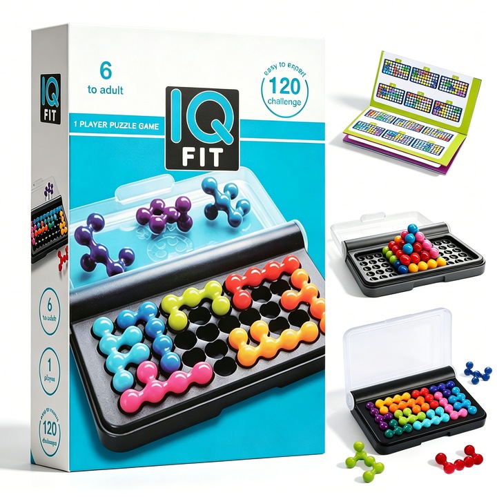 Joc de inteligenta, Yulinland, Jocuri de memorie si inteligenta, 120 de provocari 2D si 3D, 6 ani +, Multicolor