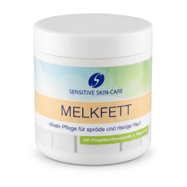 Crema tip unguent Melkfett Sensitive Skin-Care, cu Extract de Galbenele si Vitamina E, pentru piele aspra si crapata, 250 ml
