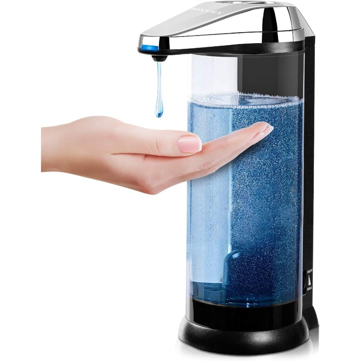 Folyékony szappan adagoló, 500ml kapacitás, fekete króm, 17oz