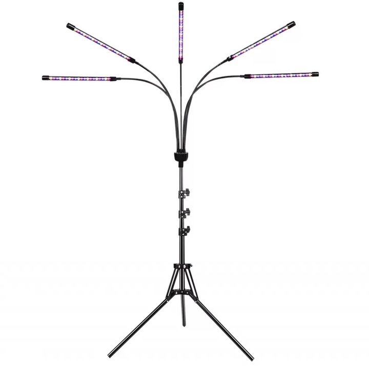 LED lámpa növényekhez állítható állvánnyal, 3 fénymód, 38x160cm, lila