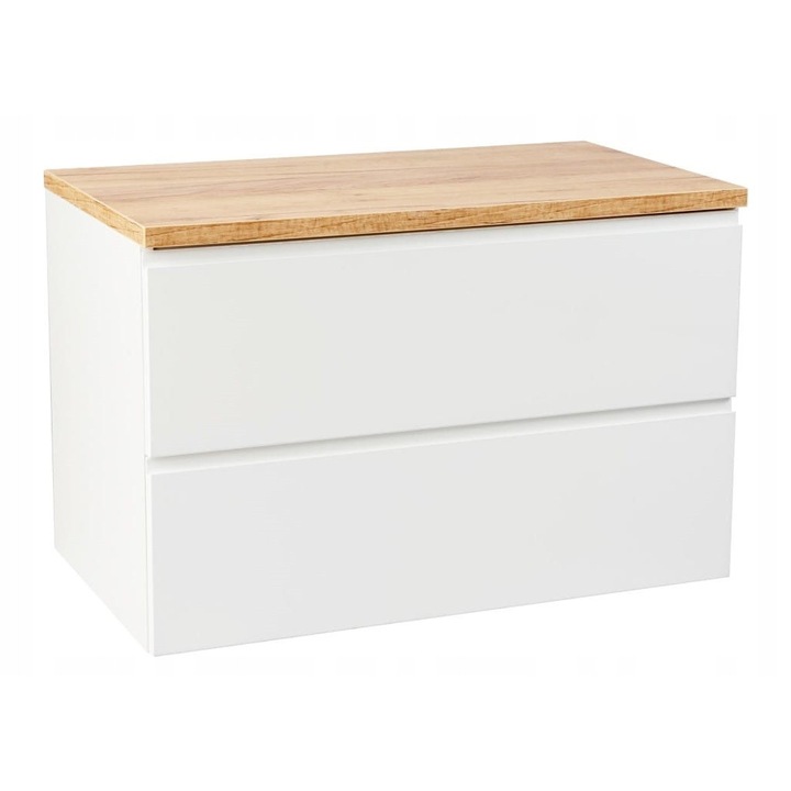 Dulap baie Deftrans Modus alb lucios 80x50x46cm set