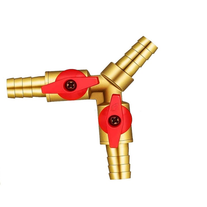 Distribuitor Y robinet-bila 3 cai alama 10mm aur set