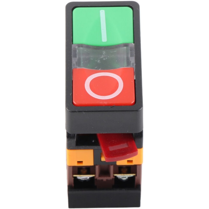 Kettős pillanatnyi nyomógombos kapcsoló LED 24V 7.3x5.5x2.8cm