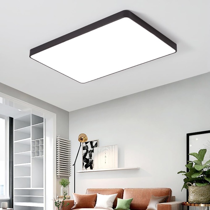 LED плафониера за вграждане, 36W, регулируема, метал-акрил, бяла, 40x60см