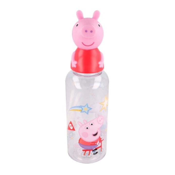 Sticla apa copii 3D Peppa Pig roz rosu 560ml