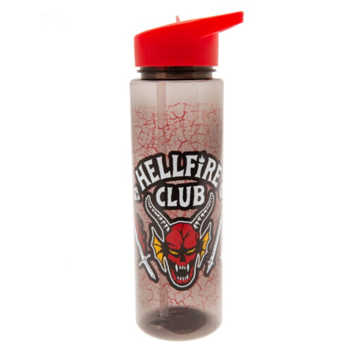 Műanyag palack Stranger Things Hellfire Club többszínű 23x7cm 540ml