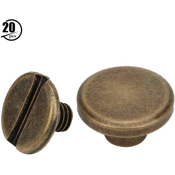 20 db sárgaréz szegecs készlet, 5 mm, többszínű, DIY kiegészítőkhöz és dekorációkhoz