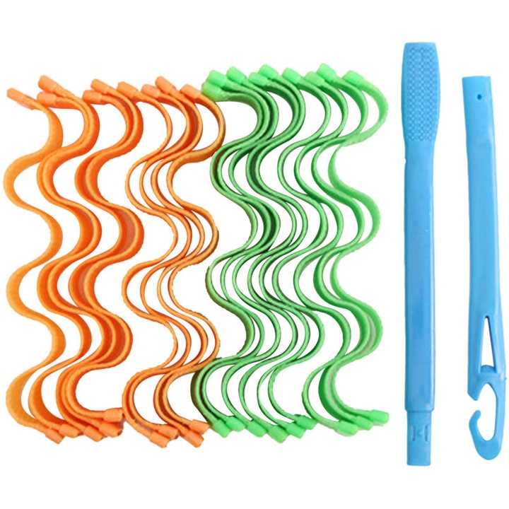 Spirál hajcsavarók, 18 darab, 25cm, többszínű, hosszú hajra