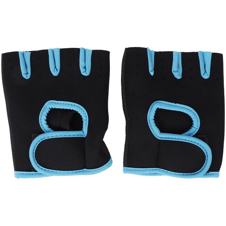 Manusi fitness set 2 perechi, respirabile, ajustabile, albastru inchis