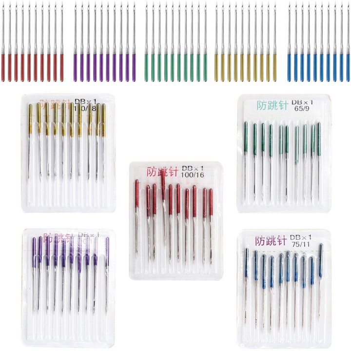 50 db-os varrógép tű készlet, vegyes méretek, ötvözet, többszínű, 3.9cm