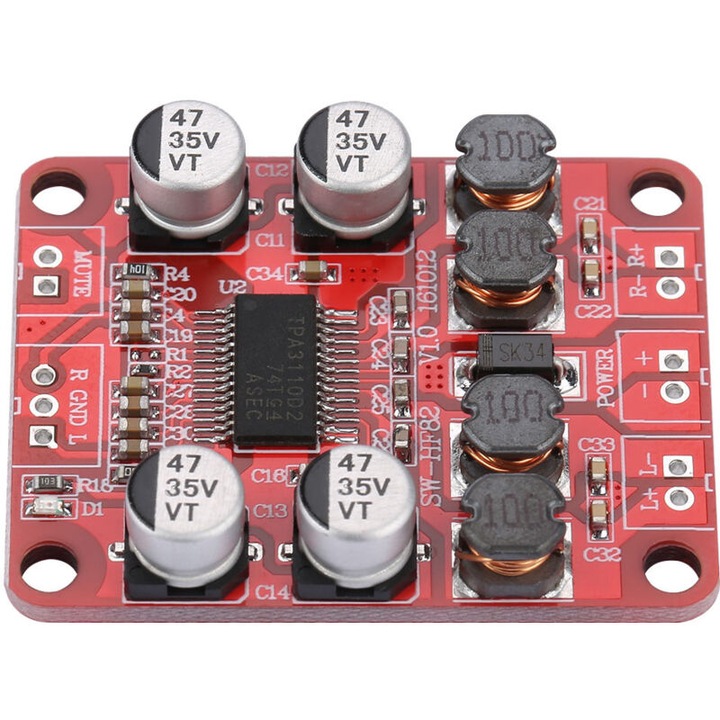 Audio erősítő panel 2x15W sztereó HF82 8V-26V 8g