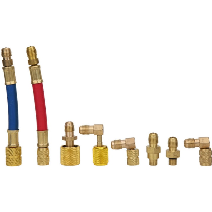 8 darabos légkondicionáló csatlakozó adapter készlet, sárgaréz, különböző méretek