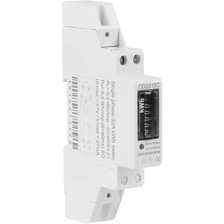 Contor energie monofazat DDS518C LCD 230V 5-32A pentru sina DIN