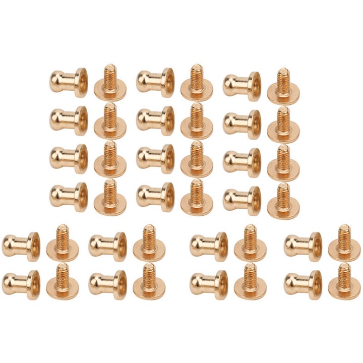20 db szegecs készlet csavarral, kerek réz, arany, ezüst, bronz, fekete, 7x5mm