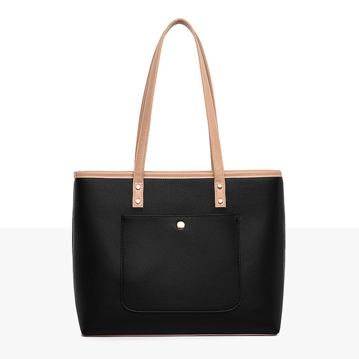 Geanta pentru laptop, 15, 6 inch, stil casual si modern, respirabila, impermeabila, rezistenta la uzura, rezistenta la socuri, design ergonomic, usor de transportat, 39 x 12 x 30 cm, negru