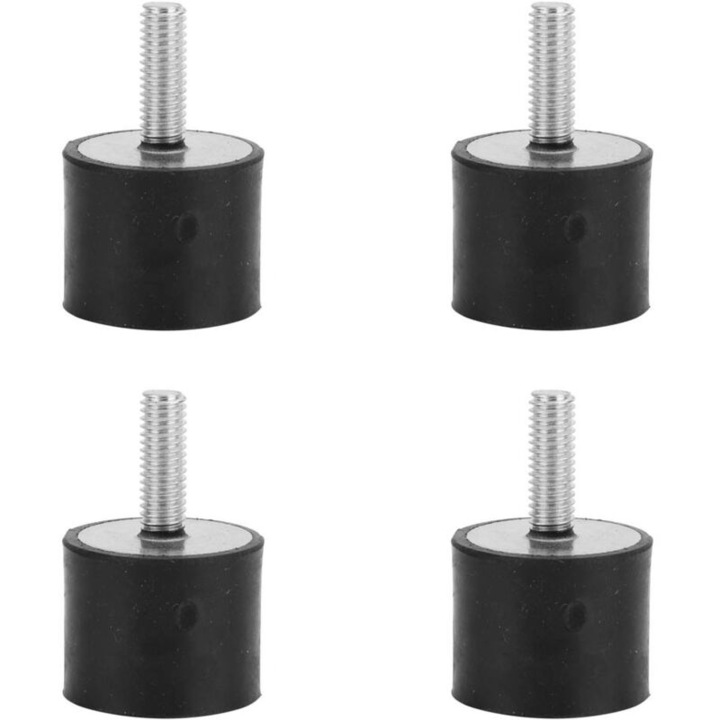 Set 4 suporturi anti-vibratii cauciuc, 25x20mm, negru