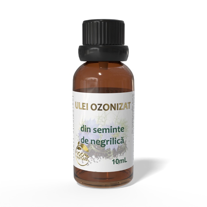 Ulei ozonizat de negrilica, OzonIQ, 10mL, flacon cu picurator