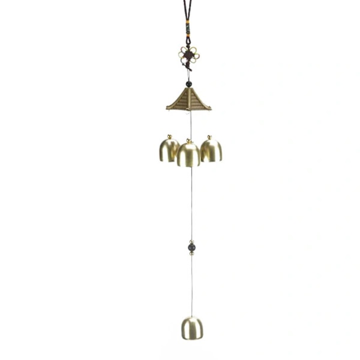 Szélcsengő 3 haranggal Bagua Feng Shui dekoráció 44cm többszínű