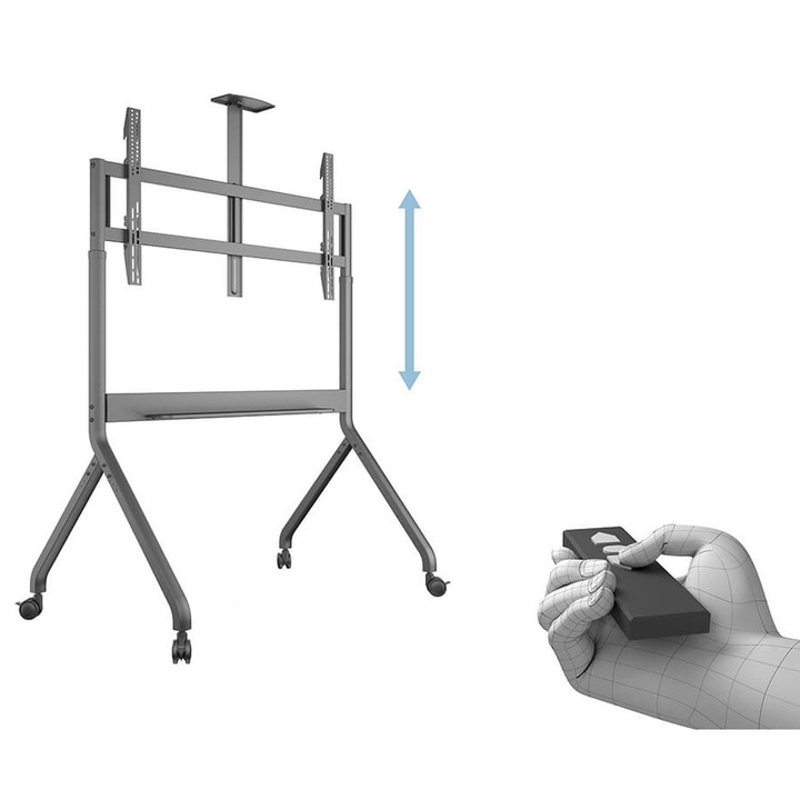 Stand TV mobil, motorizat, cu suport camera si multimedia Multibrackets MB-8229, 65-100", max.90 kg