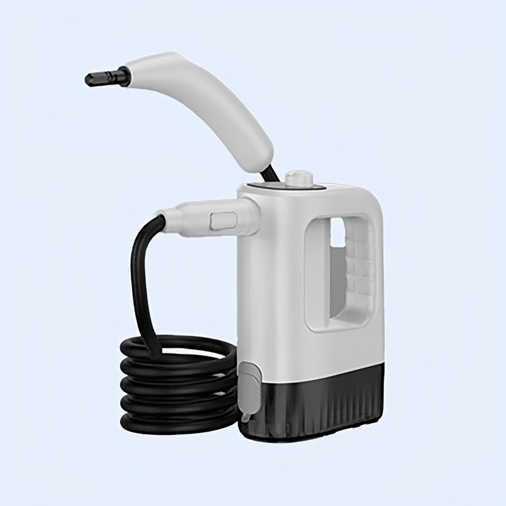 Aparat de curatat cu abur, 1200 W, portabil, 400 ml, temperatura ridicata, presiune ridicata, ORBER, timp de incalzire de 15 secunde, abur la 105 °C, actionare mecanica, dimensiuni reduse, potrivit pentru hote de bucatarie, ABS, 25 × 25 × 8 cm, alb