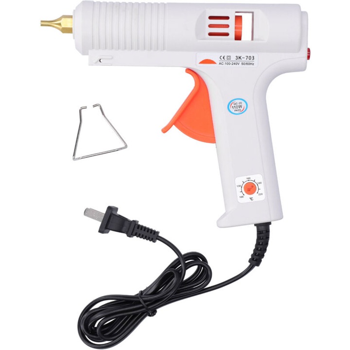 Pistol de lipit 110W, reglabil, 11mm, alb, compact