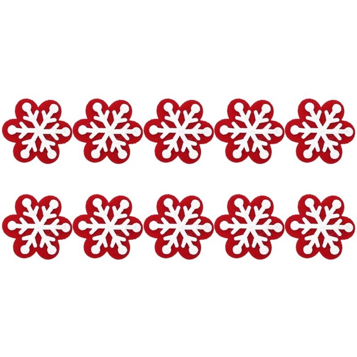 10 darab karácsonyi filc matrica szett, vegyes minták, sokszínű, 6.5x5cm