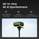 XbotGo Falcon Camera Sport 4K AI Auto Tracking, Dual Camera, Live Streaming, Stabilizare Video, 360°, pentru Fotbal si Baschet, Edge Green