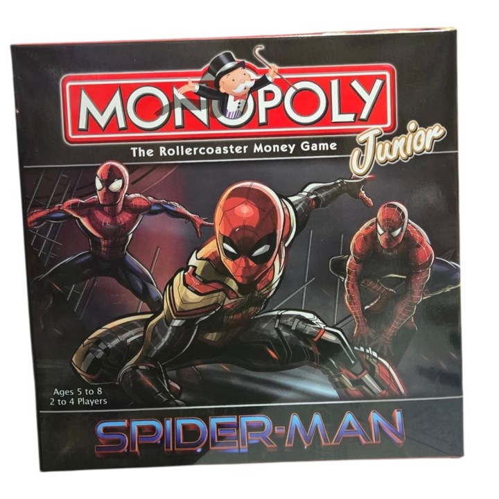 Joc Monopoly Junior Spiderman! Cu acest joc distractia incepe rapid! Invata sa faci investitii inteligente, sa gestionezi banii si sa devii micul campion al afacerilor