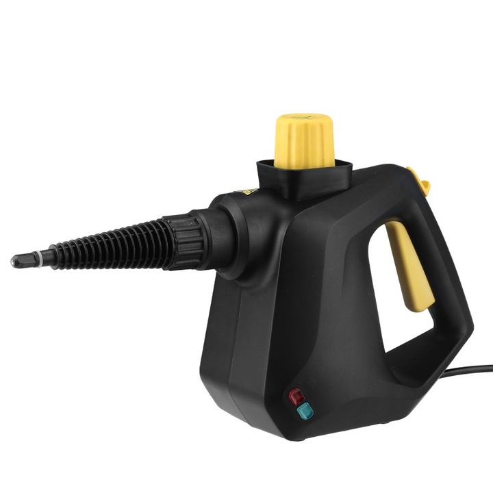 Aparat de curatat cu abur, 1000 W, compact, comutator cu o singura pozitie, portabil, ORBER, diverse duze, temperatura ridicata, indepartare a petelor, eliminare a acarienilor, uz casnic, bucatarie, blocare pentru copii, ABS, 23 × 24 × 4, 2 cm, negru