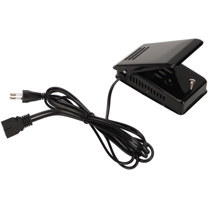 Pedala masina de cusut, metal, negru, 220V, 3 gauri, priza UE