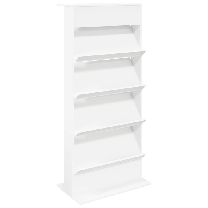 vidaXL Magazin állvány polcokkal Fehér 70 x 41 x 156 cm Faanyag 899519